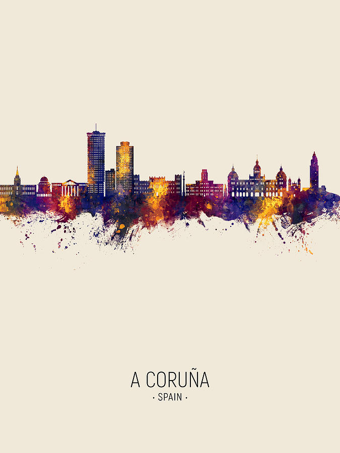A Coruna Spain Skyline #89 Digital Art by Michael Tompsett