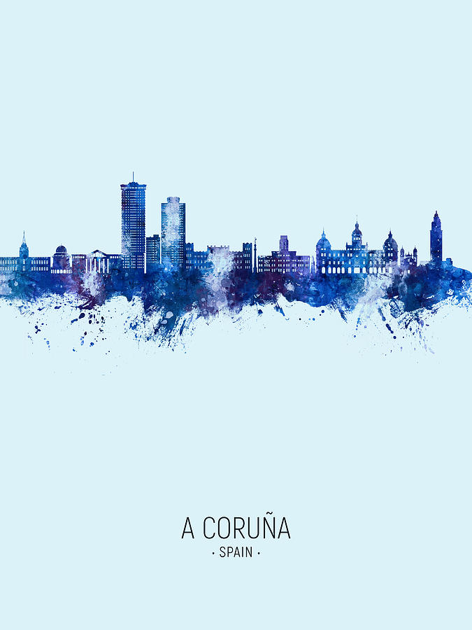 A Coruna Spain Skyline #90 Digital Art by Michael Tompsett