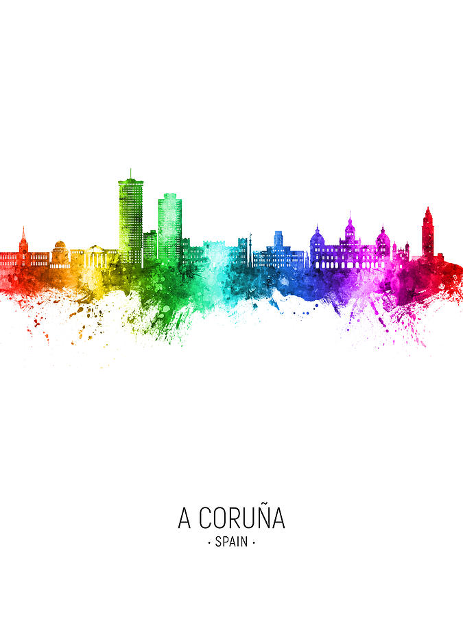 A Coruna Spain Skyline #91 Digital Art by Michael Tompsett
