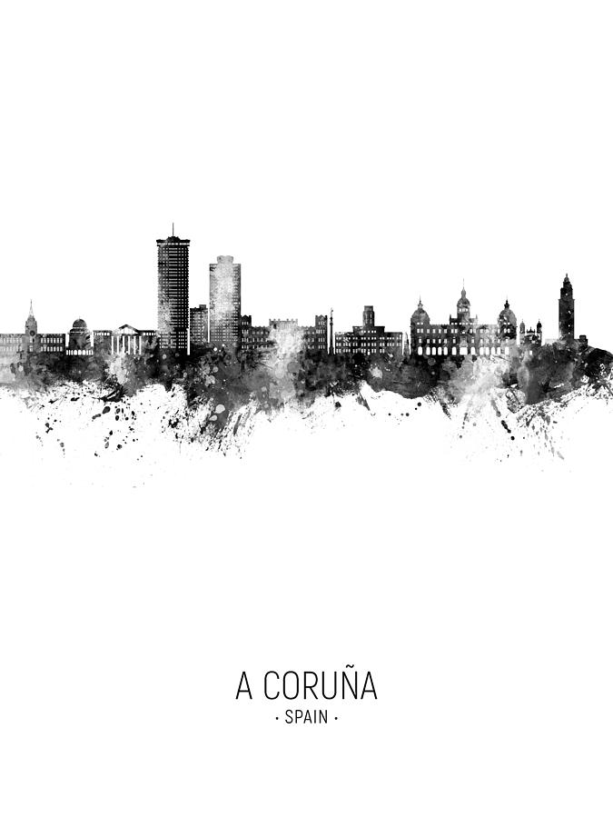 A Coruna Spain Skyline #92 Digital Art by Michael Tompsett