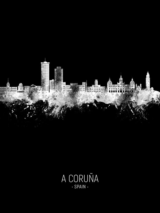 A Coruna Spain Skyline #93 Digital Art by Michael Tompsett