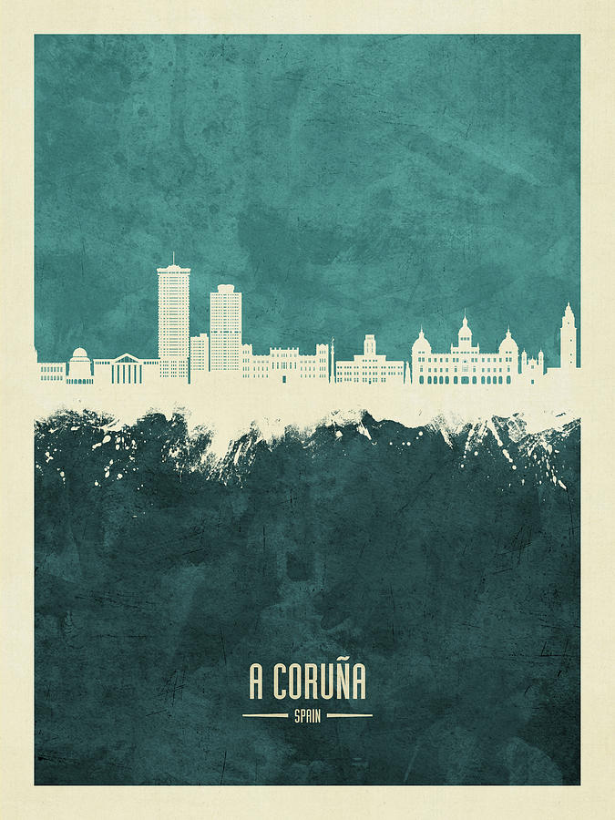 A Coruna Spain Skyline #95 Digital Art by Michael Tompsett