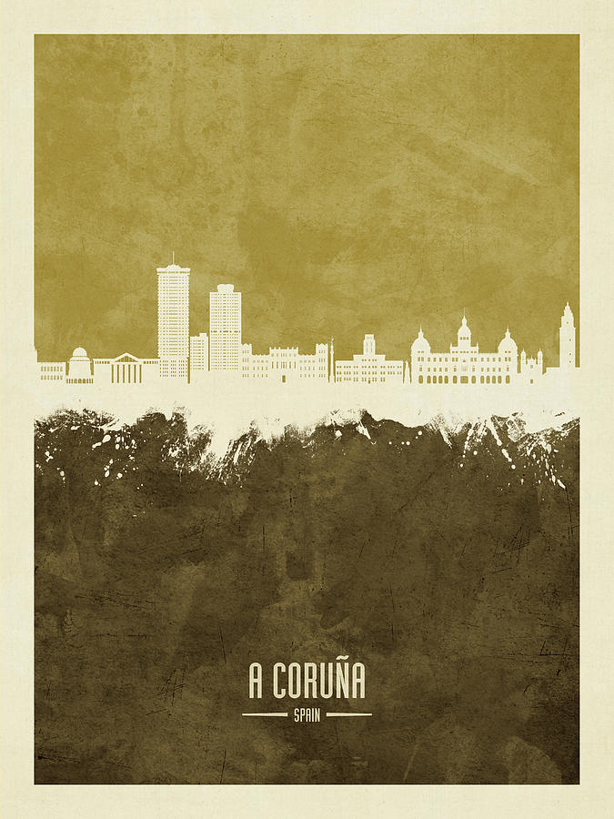 A Coruna Spain Skyline #97 Digital Art by Michael Tompsett