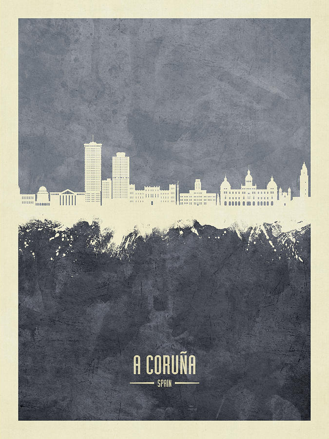 A Coruna Spain Skyline #98 Digital Art by Michael Tompsett