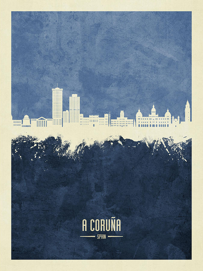 A Coruna Spain Skyline #99 Digital Art by Michael Tompsett