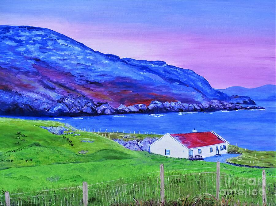 A Cottage in Marmore Gap, Dongel, Ireland Painting by Lisa Rose Musselwhite