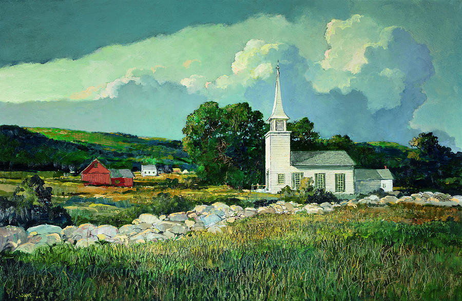 Country Church On A Summer Night Painting By Charlotte, 49% OFF