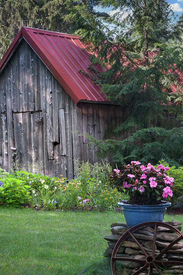 Barn Photograph - A Countryside Cottage Garden  by Photos By Thom