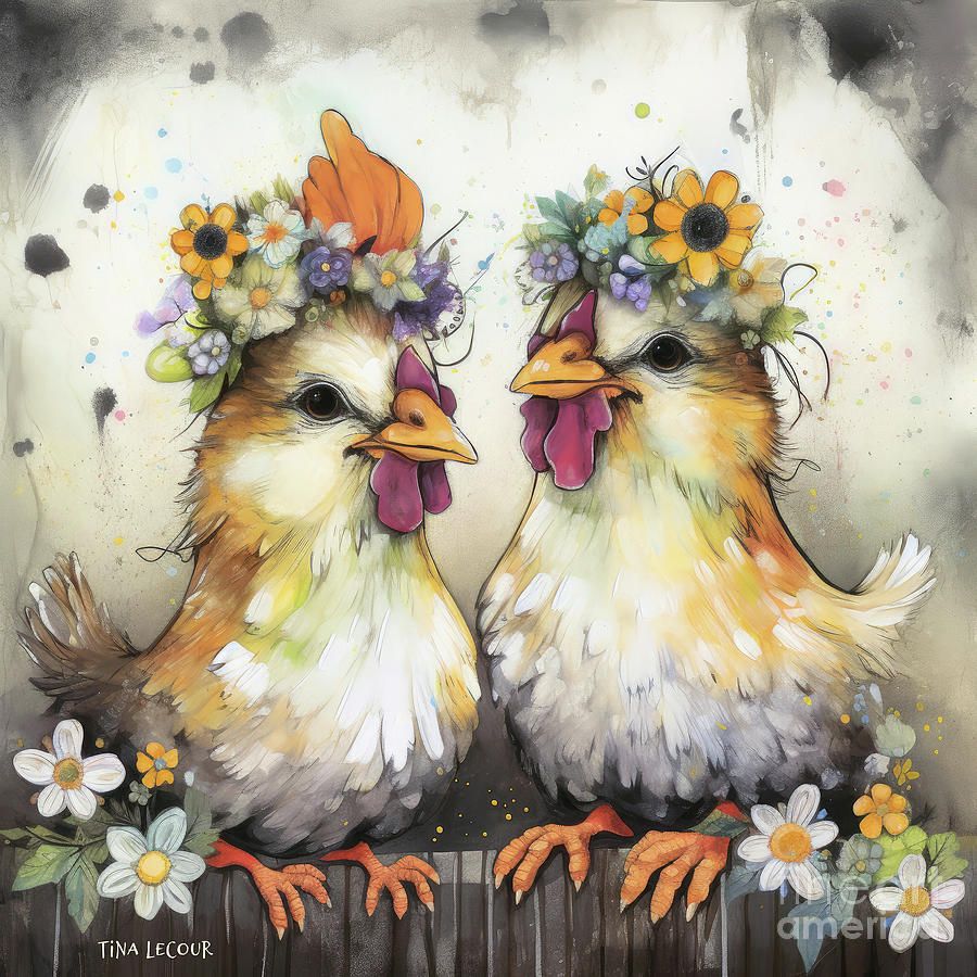 A Couple Of Hot Chicks Painting by Tina LeCour