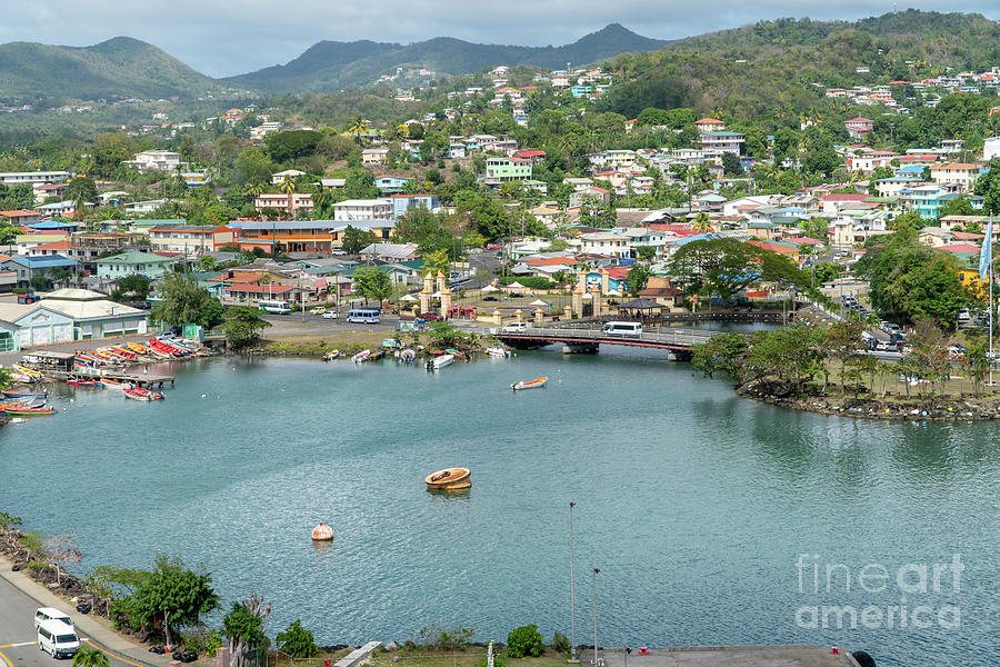 A cove along the harbor at St Lucia in the Caribbean Photograph by William Kuta