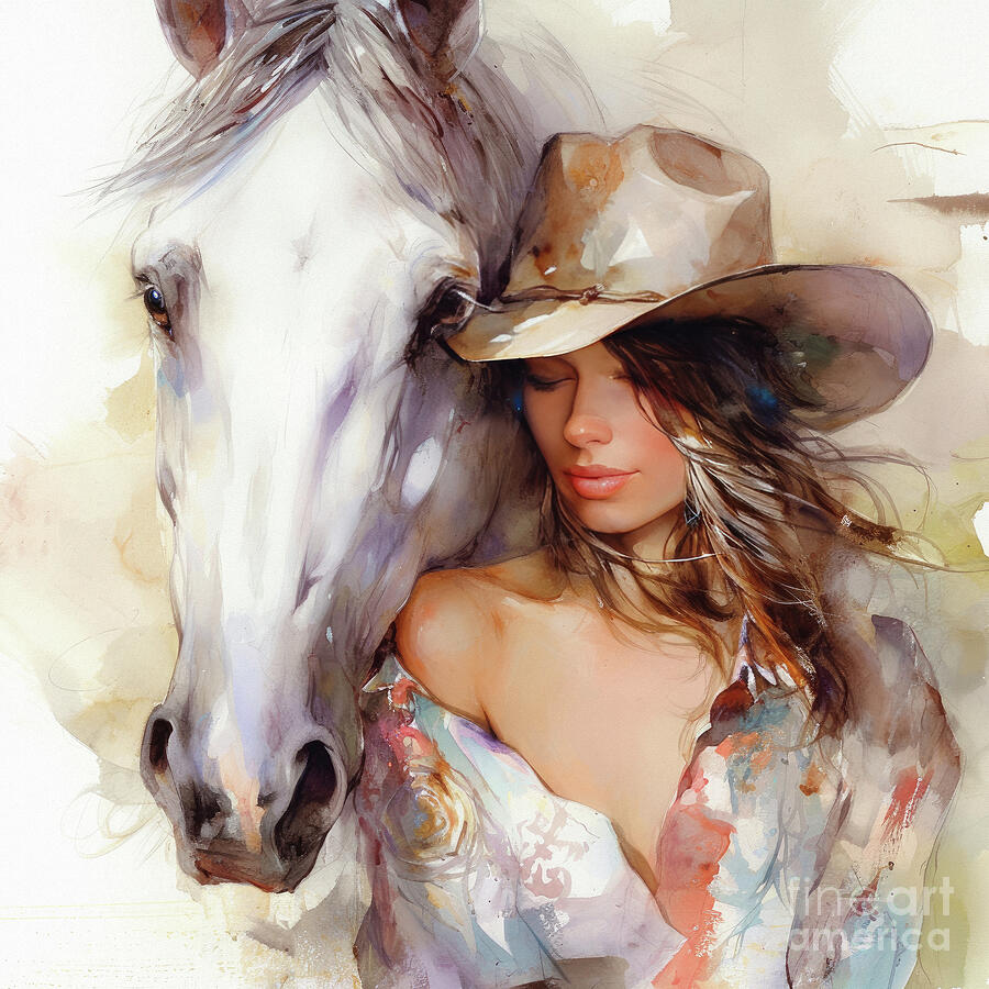 A Cowgirls Best Friend Painting by Tina LeCour A Cowgirls Best Friend Painting by Tina LeCour