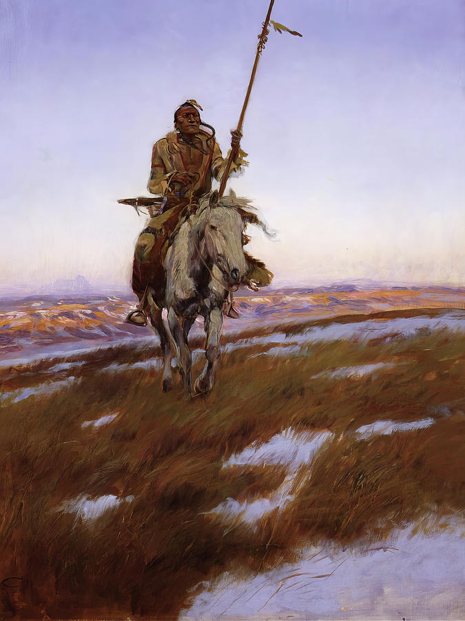 A Cree Indian Painting by Charles Marion Russell A Cree Indian Painting by Charles Marion Russell