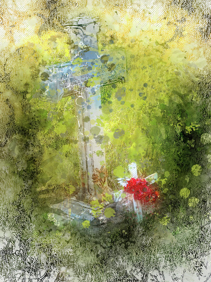 A Cross Painted  Photograph by Cathy Anderson
