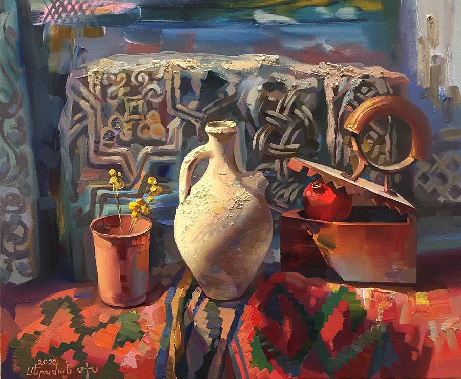Cup Painting - A cup a jug and an iron by Meruzhan Khachatryan