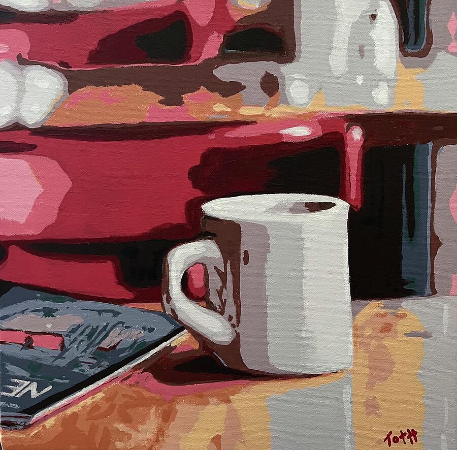 A Cup of Coffee and the New Yorker Painting by Laura Toth