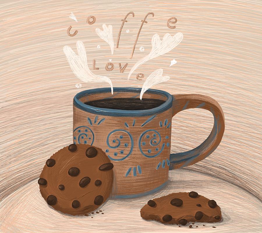 A Cup Of Hot Coffee Drawing By Ira Ryaba