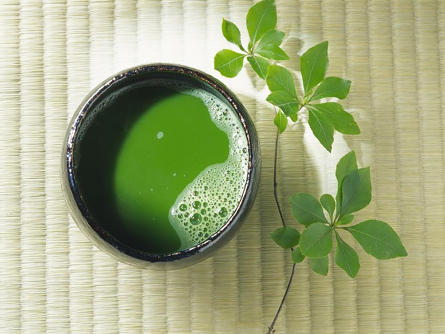 A cup of Japanese tea, Close Up, High Angle View Photograph by Daj