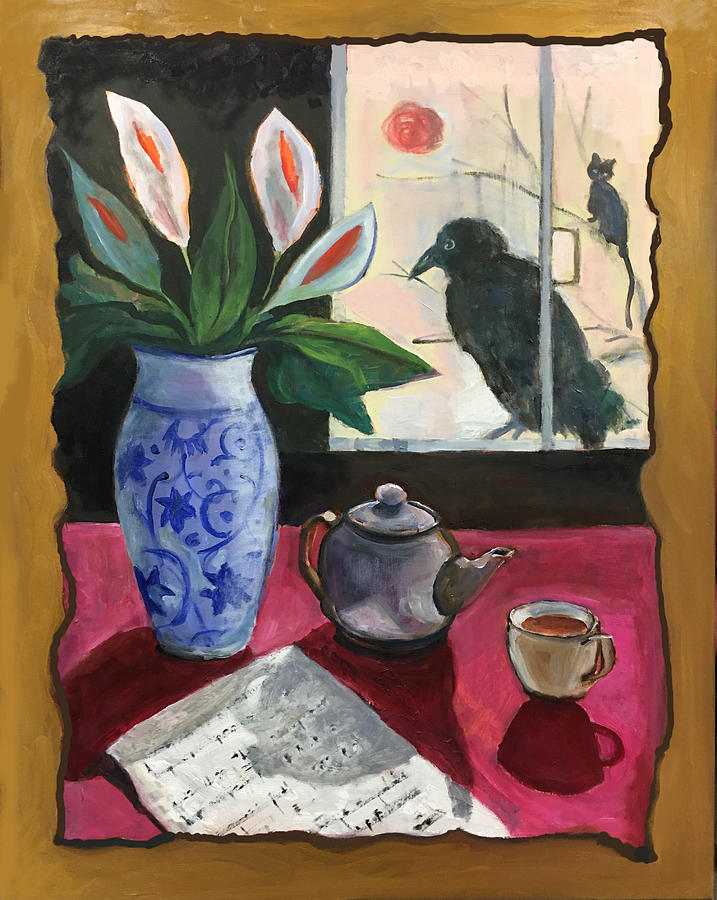 A cup of tea Painting by Maxim Komissarchik