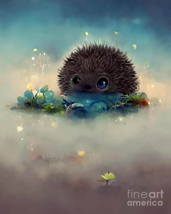 A cute little hedgehog Digital Art by Kamila Milik - Fine Art America