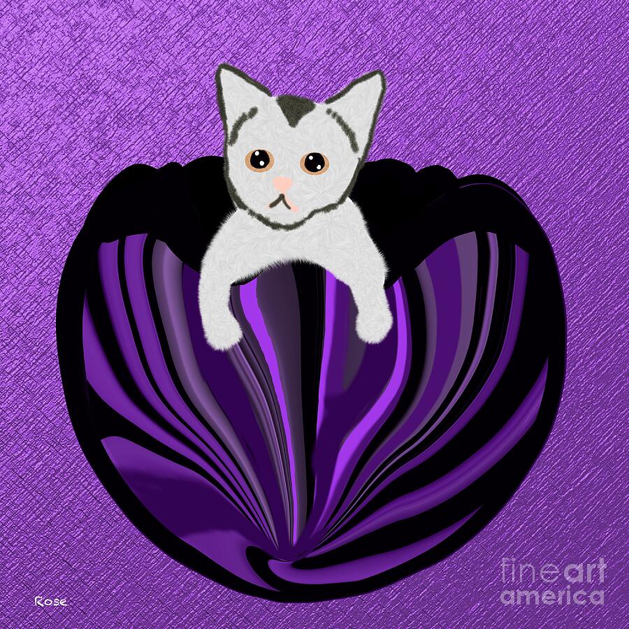 A cute little kitten Digital Art by Elaine Hayward