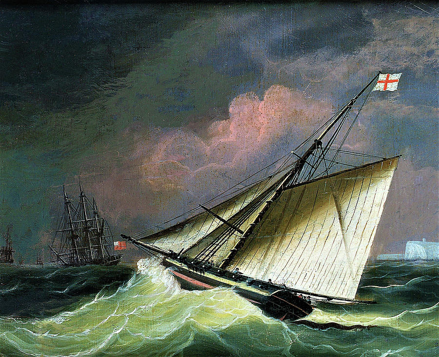 Thomas Buttersworth Painting - A Cutter in a swell - Digital Remastered Edition by Thomas Buttersworth