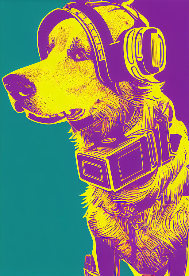 a  cyberpunk  golden  retriever  dog  wearing  a  VR  headset  a9a13a95  90c3  8909  88a8  39089839b Painting