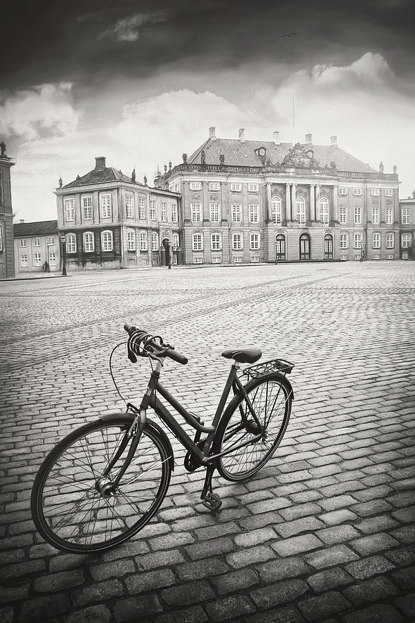 A Cycle in Copenhagen Denmark Black and White  Photograph by Carol Japp