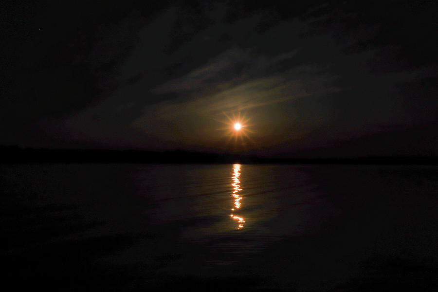 A Dark Lake Sunset Photograph by Ed Williams