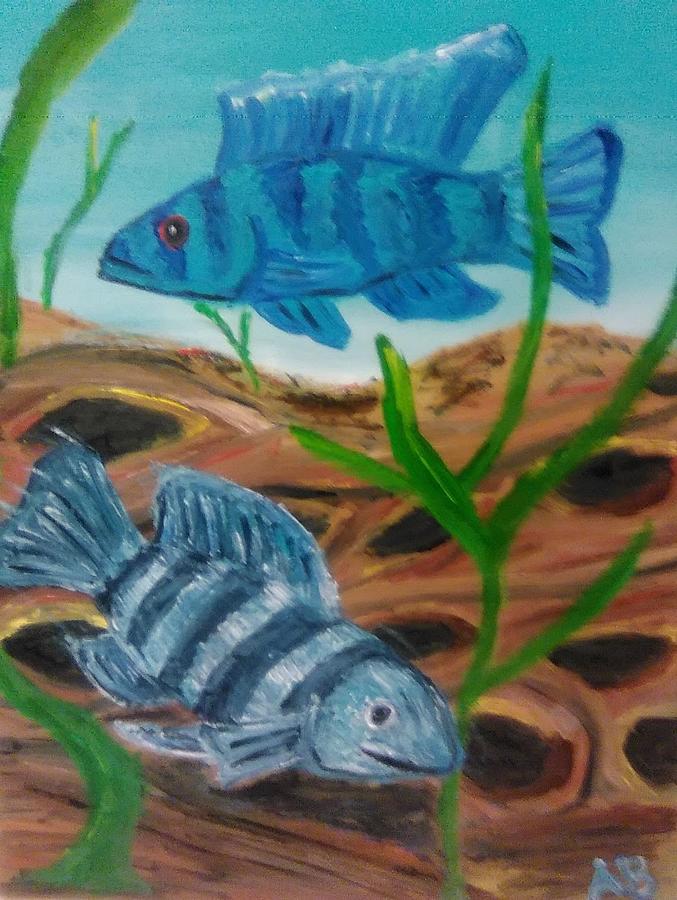 A Date Between Cichlids Painting