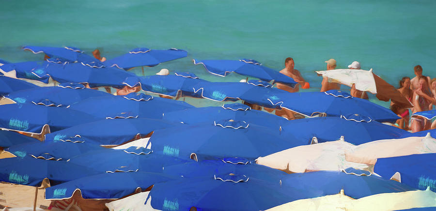 Umbrella Photograph - A Day At The Beach in Cuba by Joan Carroll