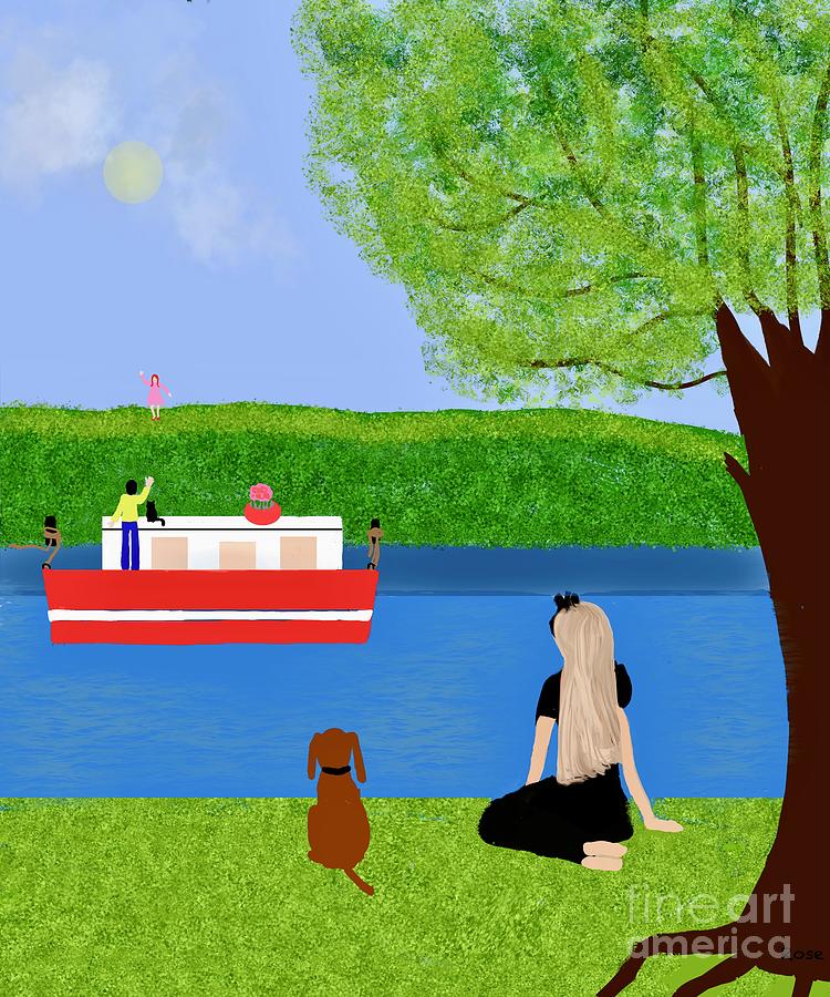A day by the river 2 Digital Art by Elaine Hayward