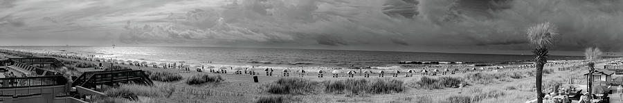 A Day on Myrtle Beach bw Photograph by Dan Carmichael