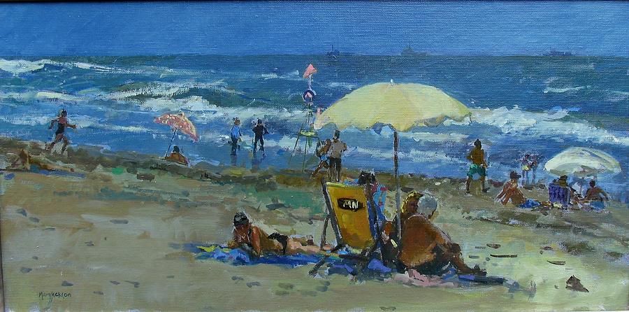 A day on the Beach Painting by Val Byrne