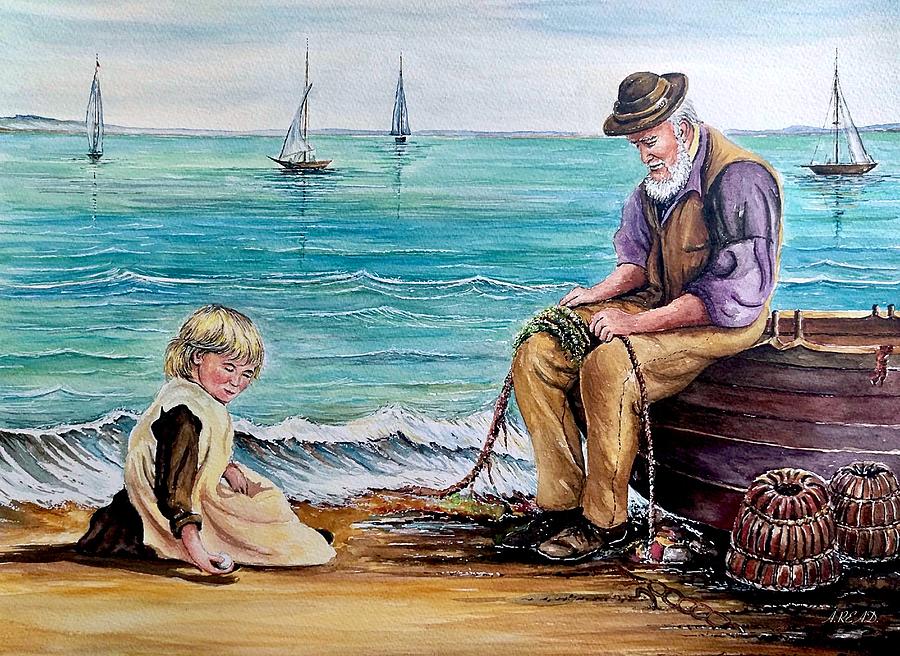 Boat Painting - A Day with Granddad New by Andrew Read