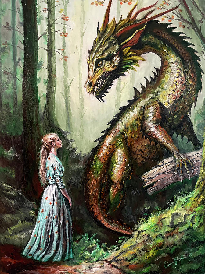 A Debate with a Dragon Digital Art by Daniel Eskridge