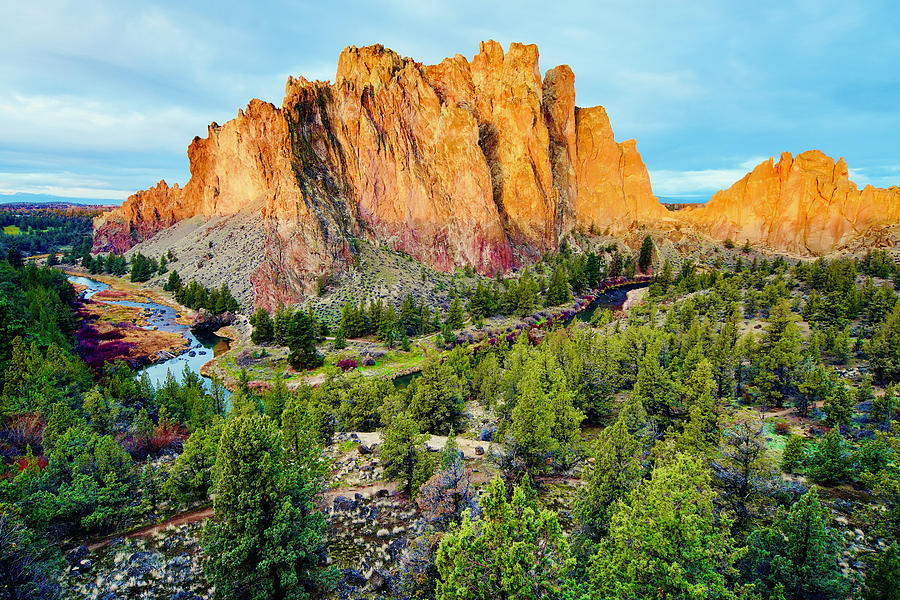 A December sunrise at Smith Rock Photograph by Brent Bunch