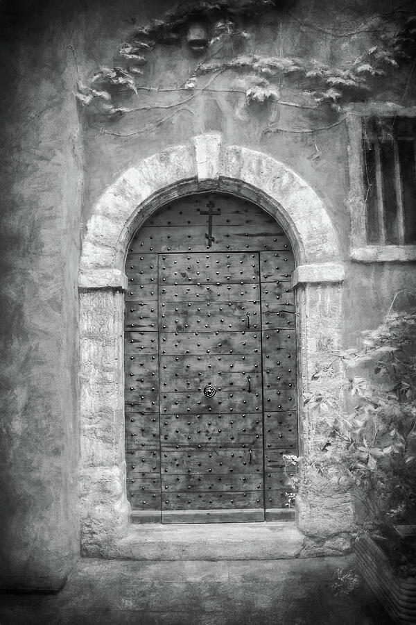 A Delightful Doorway Lyon France Black and White  Photograph by Carol Japp
