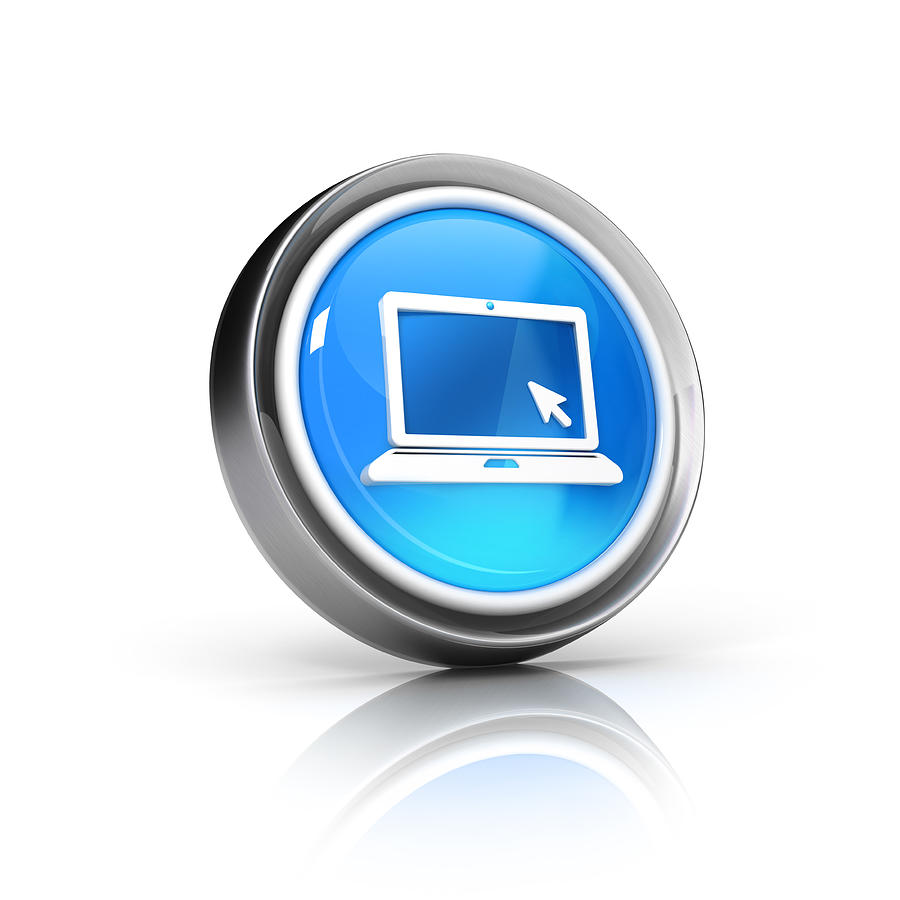 A digital circular icon featuring a laptop computer Photograph by Pictafolio