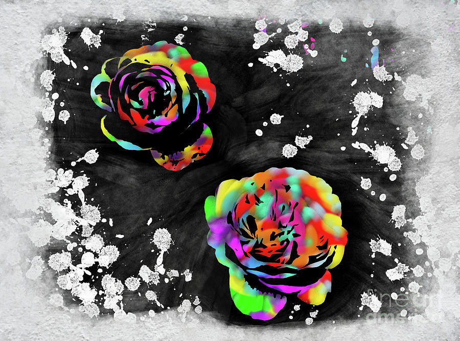 A digital painting of two roses Photograph by Pics By Tony