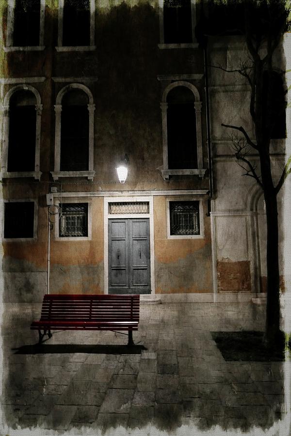 A Doorway At Night In Venice Photograph