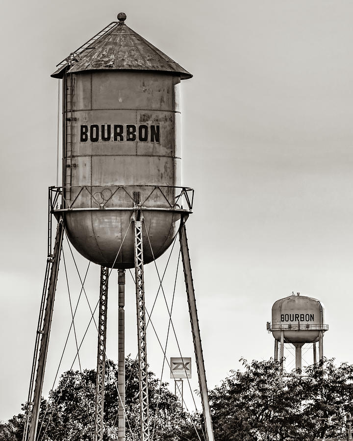 A Double Shot Of Bourbon In Sepia Photograph
