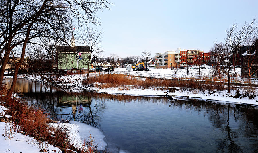 A Downtown Delafield Winter Photograph by Angel Moran - Fine Art America