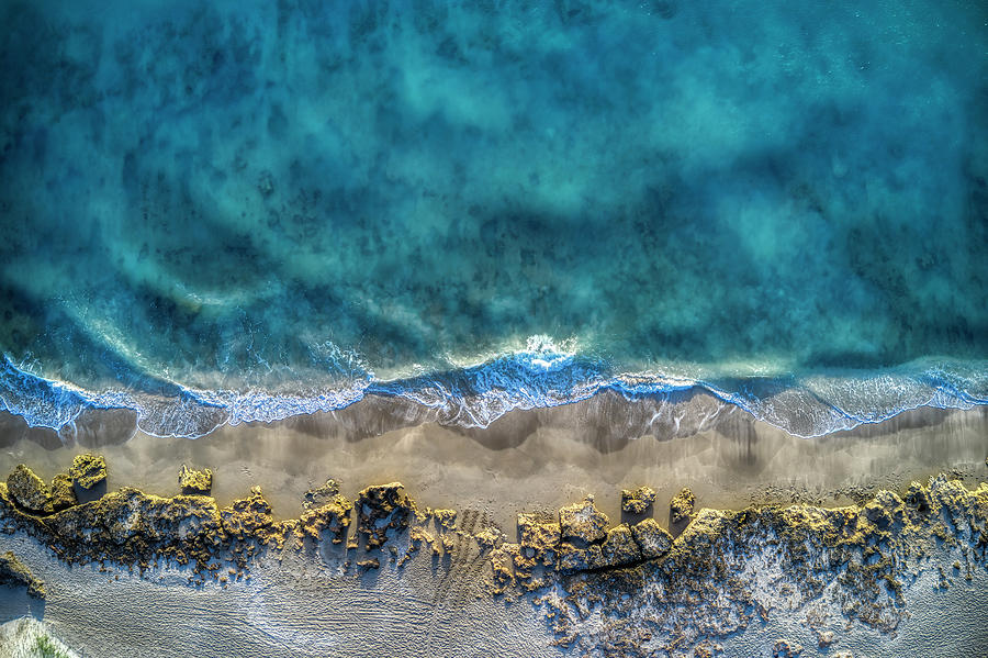 A Drone View of the Hutchinson Island shoreline Photograph by Lee Smith