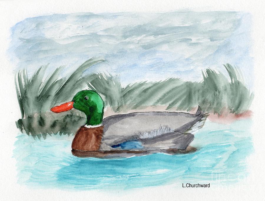Duck Painting - A Duck to Water by Lois Churchward