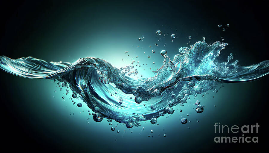 A dynamic splash of water  Digital Art by Odon Czintos