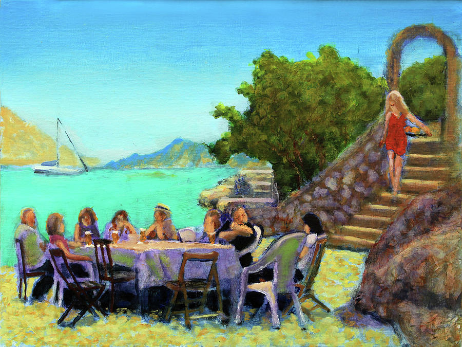 A Family Feast Painting by David Zimmerman