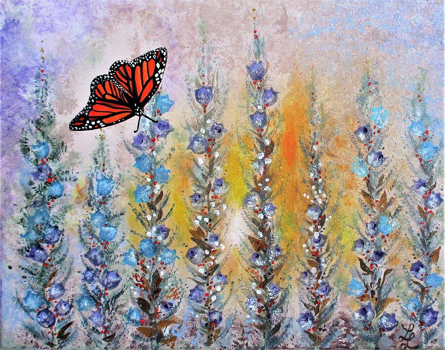 Fantasy Garden Butterfly Painting by Lynn Raizel Lane