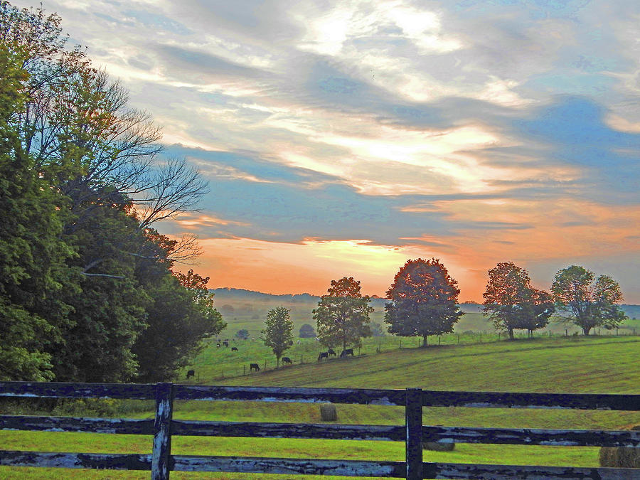 A Farm At Sunrise Photograph