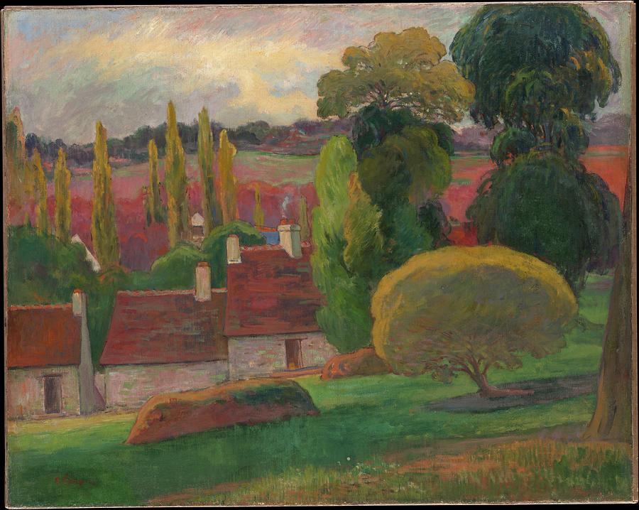 A Farm In Brittany By Paul Gauguin 1848 1903 Painting
