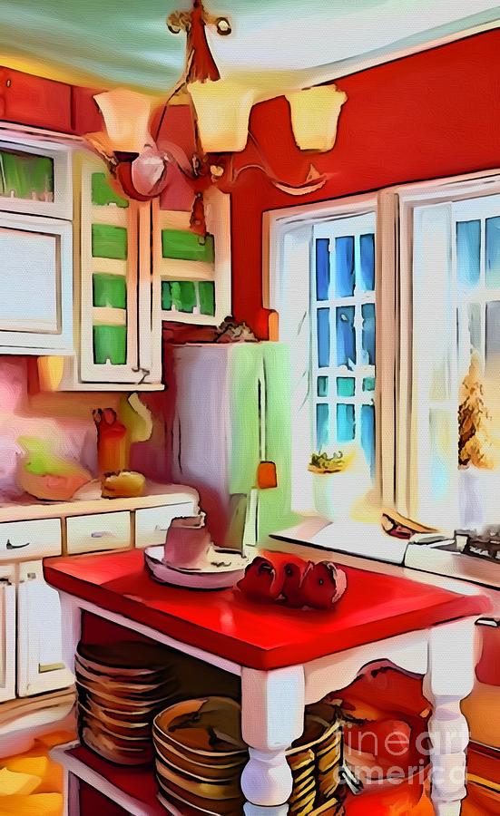 A Festive Kitchen Digital Art by Lauries Intuitive